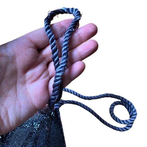 Vintage 90s beaded sequin evening crossbody purse - Picture 7 of 13